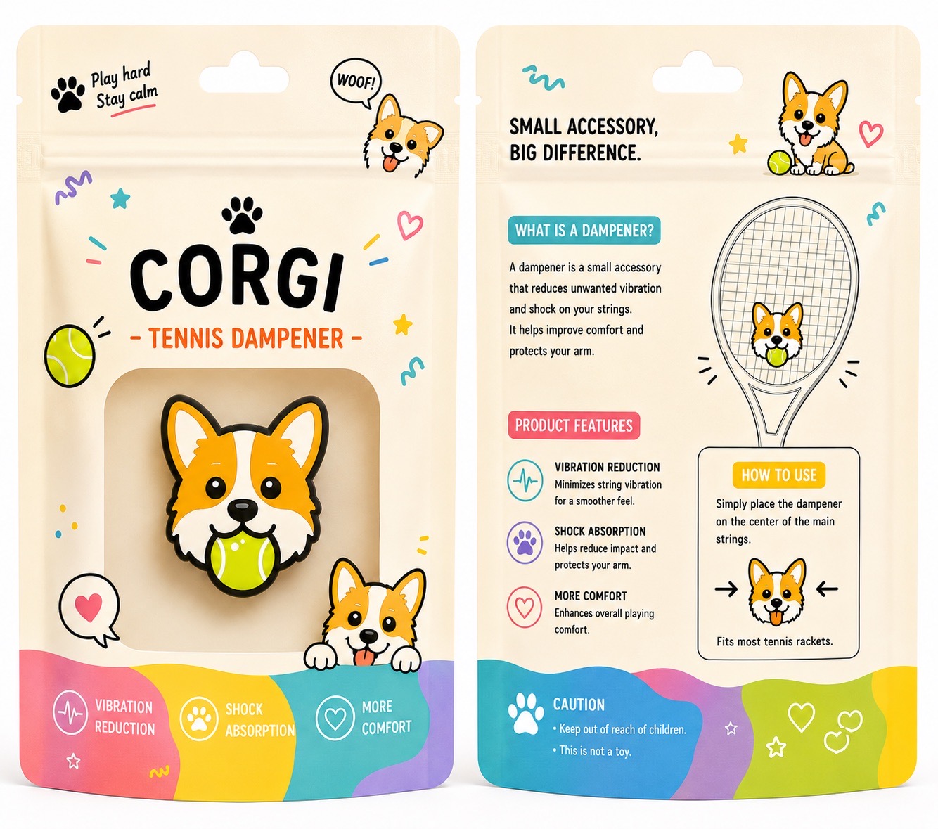 Corgi tennis dampener package